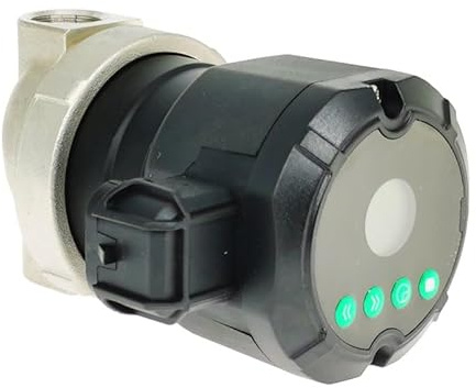 BritTherm R2 12/1.2 Domestic Hot Water Recirculation Pump - Stainless Steel, Timer & Temp Control - Energy Efficient, Ultra-Quiet Magnetic Drive, 1/2 Connections