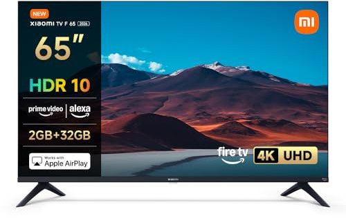 Xiaomi TV F 65, 65 Inch (165 cm), 4K UHD, Smart TV, Fire TV, HDR10, MEMC, Game Boost mode 120Hz, Alexa Voice Control, 2GB+32GB, Works with Apple AirPlay