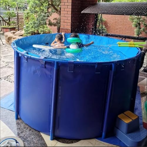 Tragbarer, faltbarer runder Pool für Kinder und Erwachsene, 60–120 cm hoch, oberirdischer Pool, Familiengröße, Hinterhof, aufblasbarer Pool (Durchmesser 1,4 m x Höhe 1,2 m)