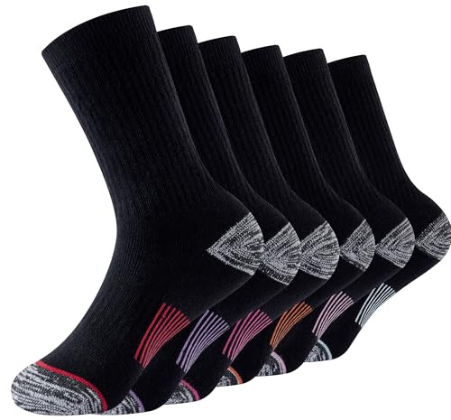 The Essentials Wardrobe 6PK Ladies Thermal/Outdoor Socks - UK 4-8/EU 37-41 - Black