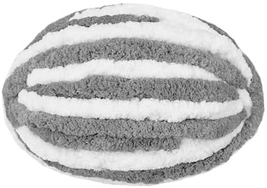 Chenille-Garn mit groben Maschen Dickes Eisstreifengarn for Decke, handgestrickt, selbstgewebt, DIY-Garn, großes dickes Chenillegarn for Kissen, Islandschal, Mütze(24 Gray White)