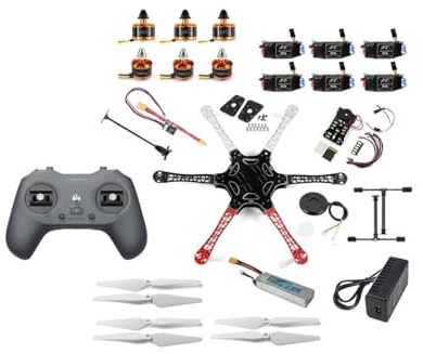 F550 Kit drone esacottero a 6 assi rinforzato con passo 550mm fai da te 2212 920KV Motore T8FB Allineamento(LiteRadio4 Full Set)