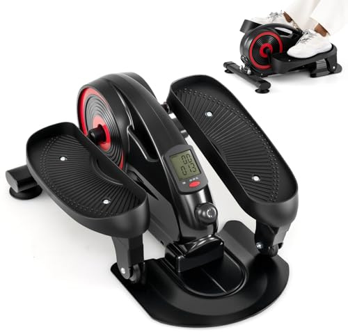 COSTWAY Mini elektrischer Crosstrainer, Untertisch Ellipsentrainer mit LCD-Anzeige & Einstellbarer Widerstand, Leise & Tragbar, Bewegungstrainer Stepper Zuhause, Pedaltrainer für Senioren (Modell 1)