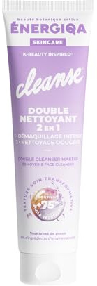 Energiqa Soin Visage by ENERGIE FRUIT – Nettoyant Visage 2en1 Huile démaquillante – Double Nettoyage Skincare Coréenne – Texture transformative Huile en Lait - 99% Naturel - Tous types de peau - 140ml