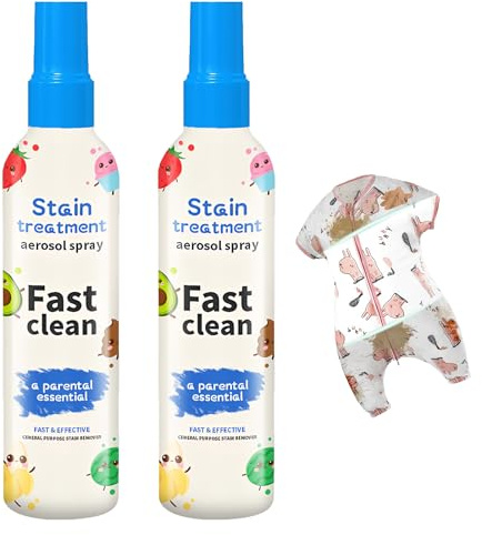 2PCS Stain Treater Spray for Clothes, Powerful Stain Remover Spray for Oil, Sweat, Red Wine, Ink & More, Perfect for Travel, Laundry