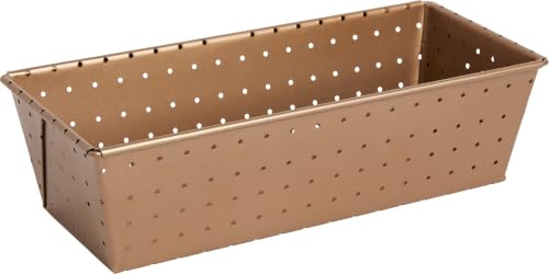 Wenco Brotbackform mit Lüftungslöchern 25 x11 cm – Kastenform aus Kohlenstoffstahl für Brot & Kuchen – Backform perforiert hitzebeständig bis 220°C – Kuchenform mit Silikon-Polyester-Beschichtung