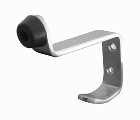 2 x Single Hat and Coat Hook with Rubber Door Stopper in Satin Stainless Steel from EUROART