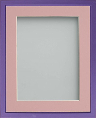 Frame Company Drayton Range 14X11-Inch Purple Picture Photo Frame with Pink Mount For Image Size 13X9-Inch