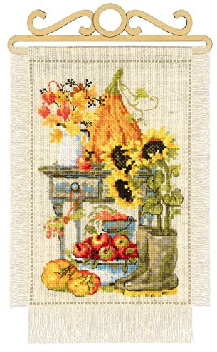 Riolis 1657 Ferienhaus Garten Herbst Kreuz Inhalt Baumwolle Mehrfarbig 20 x 30 x 0, 1 cm