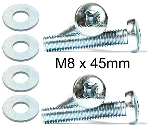 4 x viti svasate Phillips M8 x 45 mm, per montaggio a parete delle tv Samsung, con rondelle