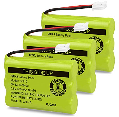 QTKJ 27910 89-1323-00-00 Cordless Phone Battery for Vtech I6725 mi6803 Motorola SD-7501 AT&T E1112 E2801 TL72108 RadioShack 23-959 Cordless Handsets (3-Pack)