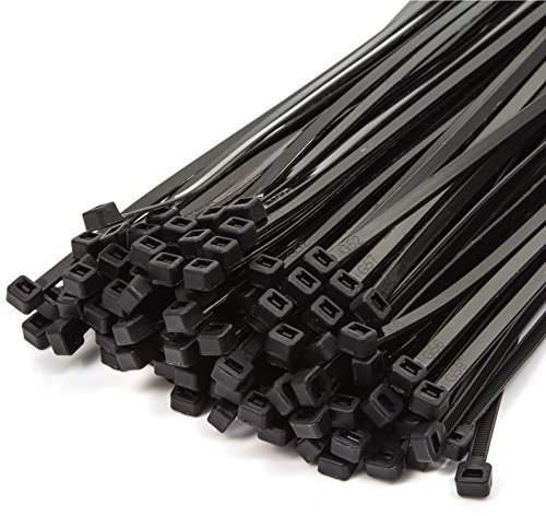 Pack of 100x Strong Nylon 100mm x 2.5mm Black Cable Ties
