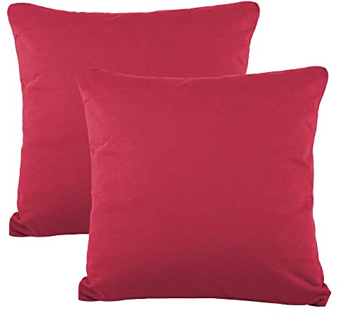 CelinaTex BeBasic Kissenbezug Doppelpack 80 x 80 cm Bordeaux rot Mikrofaser Kopfkissen Bezug Jersey