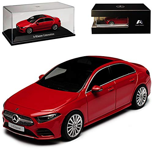 Mercedes-B A-Klasse Z177 Limousine Jupiter Rot Ab 2017 1/43 Herpa Modell Auto mit individiuellem Wunschkennzeichen