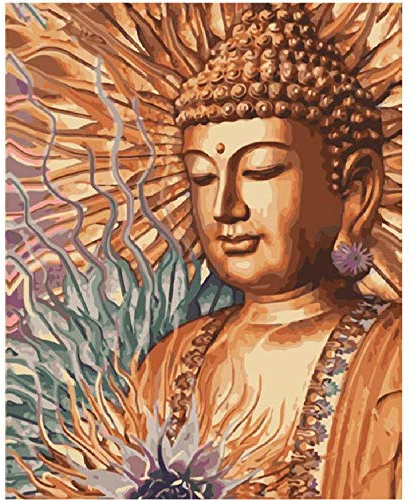 Puzzle 1000 Teile Landschaft Erwachsene Puzzle Holzpuzzle 3D Klassisches Puzzle Holzschnitzerei Buddha Statue Abbildung DIY Moderne Kunst Hauptdekor,75X50Cm