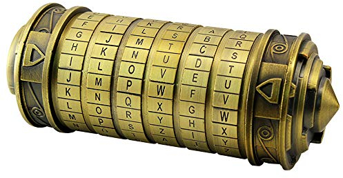 Da Vinci Buchstabenschloss mit Zahlenschloss, personalisierbar, Retro, Geburtstagsgeschenk (Bronze)