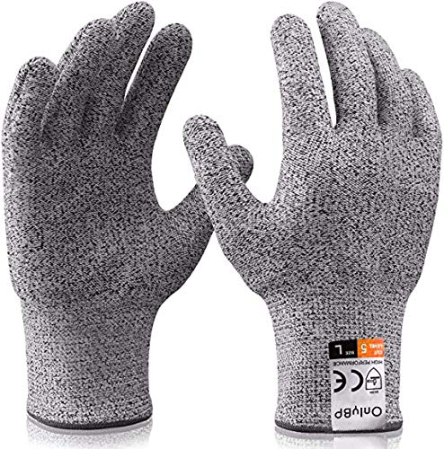 OnlyBP® Guantes Anticorte (1 par) - Guantes de Protección y Anticorte - Guantes Resistentes a los Cortes Nivel 5 (XL)