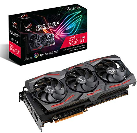 ASUS ROG Strix AMD Radeon RX 5600 XT TOP Edition Gaming Graphics Card (PCIe 4.0, 6GB GDDR6 Memory, HDMI, DisplayPort, 1080p Gaming, Axial-tech Fan Design, Auto-Extreme, Metal Backplate)