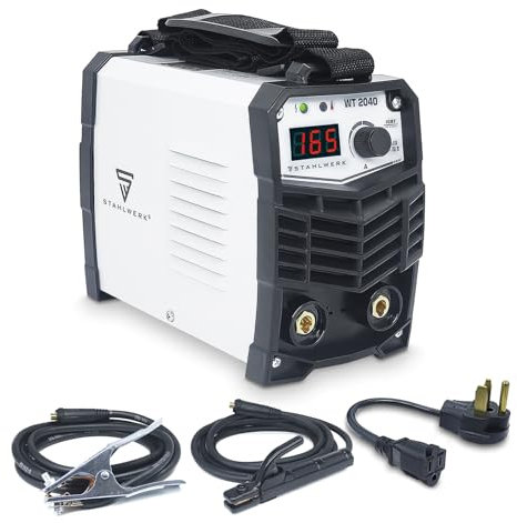 Saldatore ad arco 165A Inverter MMA Saldatore 110/220V IGBT Display Digitale Hot Start Portatile Stick Saldatrice con Elettrodo, Morsetto di Terra e Adattatore Cavo