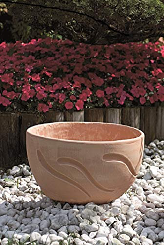 CIOTOLA IN TERRACOTTA FATTA A MANO, DIAMETRO CM. 42, ALTEZZA CM. 24 FIORIERA VASO COTTO COCCIO GIARDINO CYCAS SUCCULENTE ERBE AROMATICHE AZALEA PIANTE DA ORTO