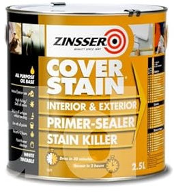 Rustoleum Zinsser Cover Stain White Insulating Primer Before Paint, 2.5L Packaging