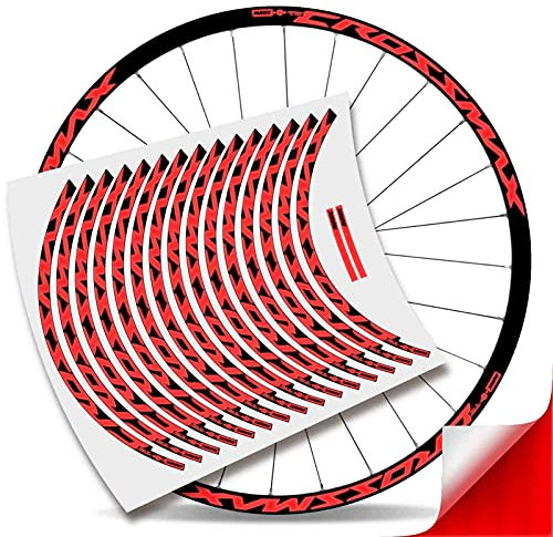 Kit Pegatinas Bicicleta Stickers LLANTA Mavic Crossmax Pro Carbon 29'' MTB BTT B (Rojo Reflectante)