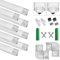 SENXINGYAN LED Aluminum Profile V-Shape 8x1m, Led Channel with Cover, Led Aluminum Channel and Diffuser for Led Strip Lights with Milky White Cover, End Caps and Metal Mounting Clips 8-Pack
