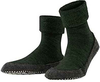 FALKE Herren Stoppersocken Cosyshoe M Hp Wolle rutschhemmende Noppen 1 Paar, Grün Green Melange 7318, 43/44 EU