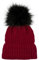 styleBREAKER Unisex warme Strick Bommelmütze mit Flecht Muster und Fleece Futter, Winter Fellbommel Mütze 04024171, Farbe:Bordeaux-Rot