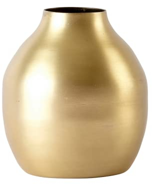 JOTEX GUNNEBO Vase aus Metall mit Abgerundeten Form, Messing, Höhe 10 cm