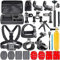 Navitech 18-in-1 Action Camera Accessories Combo Kit with EVA Case - Compatible With The AKASO Brave 7 LE Action Camera
