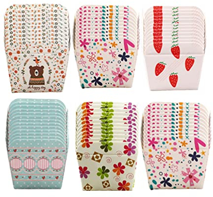 StarForm 200 pirottini da forno per cupcake, pirottini quadrati, involucri da forno usa e getta, tazze per muffin, dessert, per muffin, mini snack