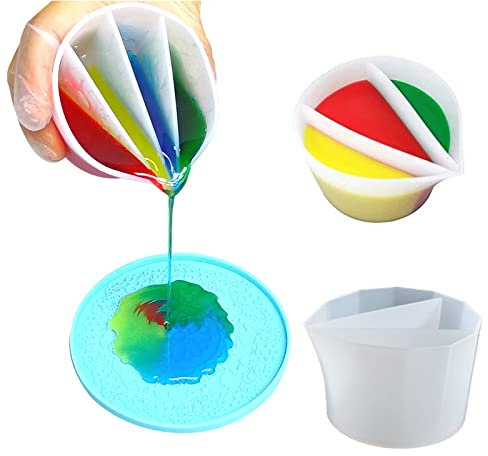 BEE&FLOWER Gobelet en silicone pour verser des couleurs, bec verseur verseur, récipient de peinture liquide, accessoires artistiques