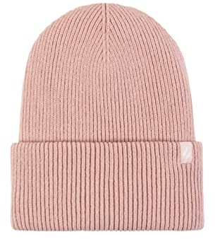 HEAT HOLDERS SOCKSHOP Ladies Vermont Fine Rib Turnover Cuff Hat Pack of 1 Dusky Pink One Size