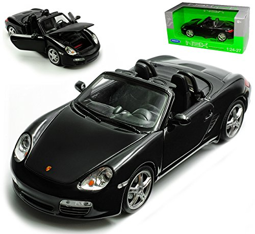 Welly Porsche Boxter S 987 Cabrio Offen Schwarz 2004-2012 1/24 Modell Auto