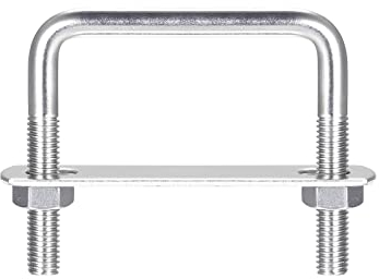 sourcing map 3 Stück U-Bolzen M8 x 42mm x 65mm U Bügel U-Schrauben Quadratische Bügelschraube 304 Edelstahl mit Mutter Platten Klemmschraube für Dachbox Zaun Auto Abschleppen Befestigung