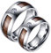 Hoisy Ring Damen, Partnerringe für Sie und Ihn Zirkonia-Ring mit Holzeinlage Größe Frauen 65 (20.7) und Männer 54 (17.2)