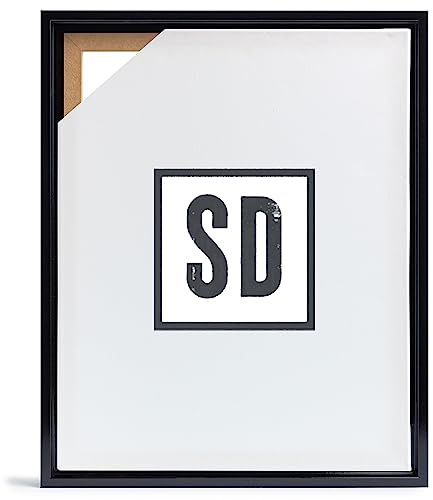 Stallmann Design Schattenfugenrahmen für Keilrahmen | 40x80 cm | schwarz glanz | MDF Rahmen für Leinwände mit Tiefeneffekt | mit Montagezubehör | Rahmen ohne Glas und Rückwand