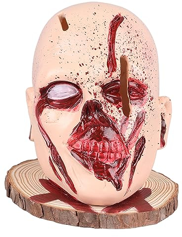 Syangkaitian Horror Kitchen Fruit Knife Holder, Funny Desktop Knife Block Fruit Knife Storage Rack Home Decor,Knife Holder Head Horrr Skull Knife Storage Rack for Halloween Home Decor Kitchen Ornament