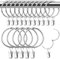 Hengxinc 15 PCS Curtain Rings With Clips 50 mm Curtain Clip Ring Metal Curtainstainless Steel Hooks for Home Window Rod Decoration (silvery)