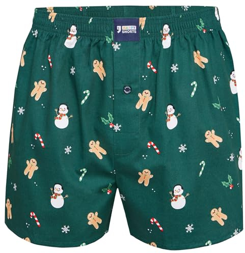 Happy Shorts Boxershorts Webboxer Weihnachten Skifahren Weihnachtsmann