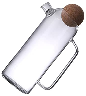 NAMOARLY Glass Tea Pot Cork Large 1200ml Water Pitcher Heat-Resistant for Tea Juice