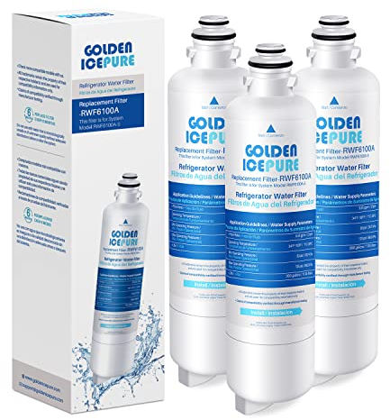 GOLDEN ICEPURE BORPLFTR50 Ersatz für Bosch Ultra Clarity Pro, 12033030, 11025825, 11032531, WFC100MF, BORPLFTR55, B36CT80SNS, B36CL80ENS, RWF6100 Kühlschrank-Wasserfilter, 3 Stück