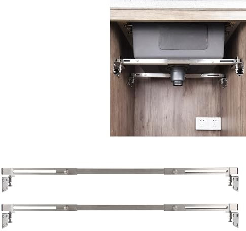 TYESTADN CPT-4 Soportes Para Fregadero Bajo Encimera,Ajustable Soporte De Acero Inoxidable Para Fregadero Bajo Montaje,Kit de instalación para fregadero de cocina (20-31.5 inches(51-80cm))