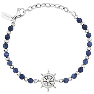 Breil Sammlung SOUNDWAVE, Armband Herren aus STAHL, NATURSTEINE | Sammlung SOUNDWAVE, Armband, Maße 22 cm, Schmuck als Geschenkidee Herren