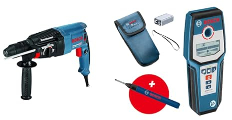 Bosch Professional Bohrhammer GBH 2-26 F (Leistung 830 Watt, Wechselfutter SDS-plus, Schlagenergie: 2,7 J) + Ortungsgerät GMS 120 (Bohrlochmarker, max. Detektionstiefe: 38/120/80/50 mm)
