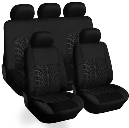 SNXLW 5 Sitzplätze Universal Auto Sitzbezüge Sets für Opel Vauxhall Mokka B A/Mokka-e B A 2013-2024 2025 Autositzbezug Vorne Hinten Schonbezüge Innenraum Zubehör,Black