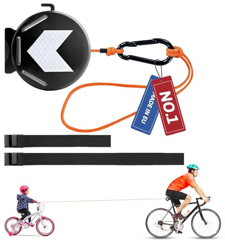 Fugoviin Fahrrad Abschleppseil Kinder, 2M Einziehbares Fahrrad Traktionsseil, Eltern Kind Zugseil Abschleppseil Traktionsseil, Tragfähigkeit 120KG für Rennrad/MTB/E-Bike
