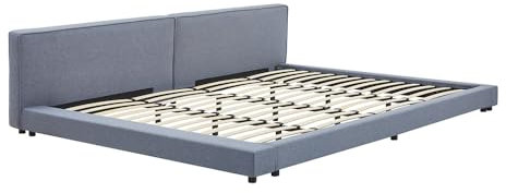 Home Deluxe - Bett mit Ablage GALAXIS - Farbe: Grau, Größe: 270 x 200, mit Matratze H2 / H3 I Familienbett Polsterbett Doppelbett