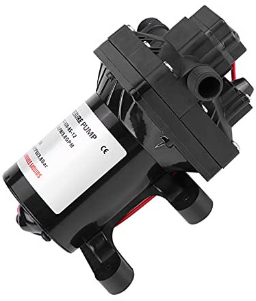 Pompa Acqua per Camper, Pompa Acqua Autoadescante 55 PSI 3 GPM 7,5 A 12 V con Pressostato Regolabile, Membrana A Camere, per Camper
